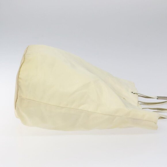 PRADA Hand Bag Nylon Cream Silver Auth EC470 - Picture 3 of 15